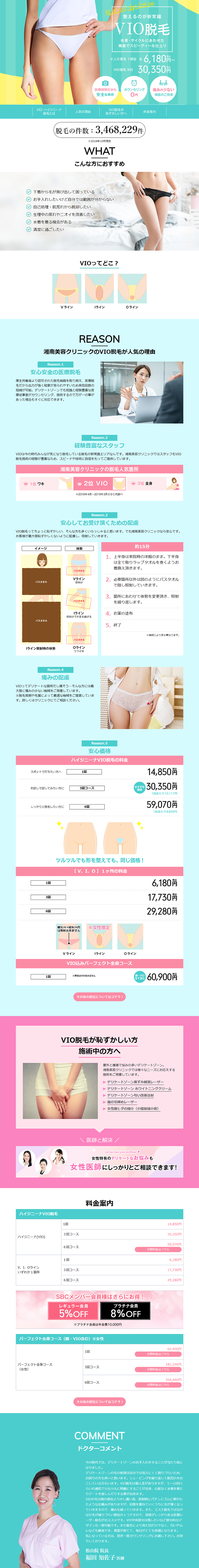 VIO and Hygieina Hair Removal LP design (Beauty services / Green tones / Refined style) PC version