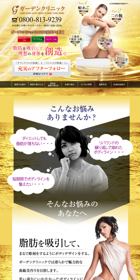 Liposuction LP design (Beauty services / Gold tones / Refined style) PC version