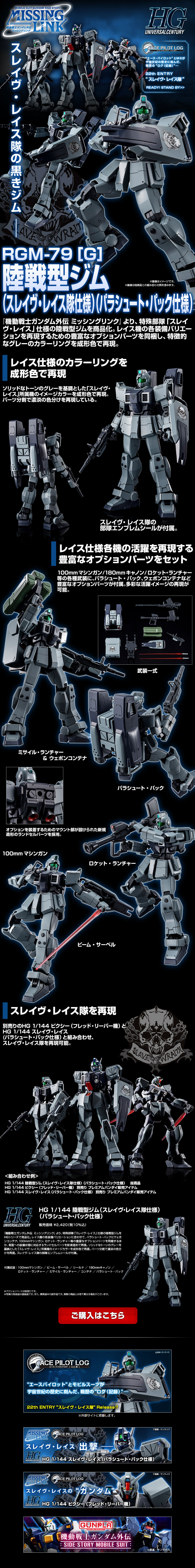 HG 1/144 Ground Type GM (Slave Wraith Team Specification) (Parachute Pack Specification) LP design (Kids, Baby, Toys / Black-colored / Cool style) PC version