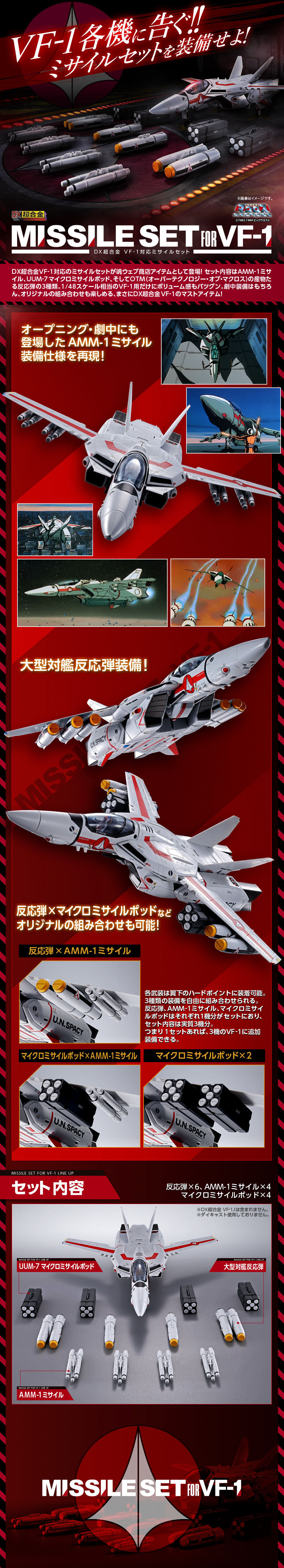 DX Chogokin VF-1 Compatible Missile Set LP design (Kids, Baby, Toys / Red tones / Cool style) PC version