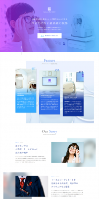 Brand eyeglasses, brand sunglasses LP design (fashion / Shades of blue / Refined style) PC version