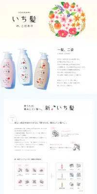 いち髪のLPデザイン（美容・スキンケア・香水／ブルー系／清潔系）PC版