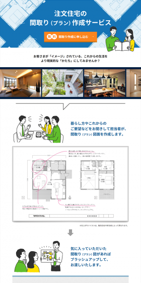 Custom Home Floor Plan Design Service LP design (Housing and Real Estate / Shades of blue / Trust and Safety) PC version