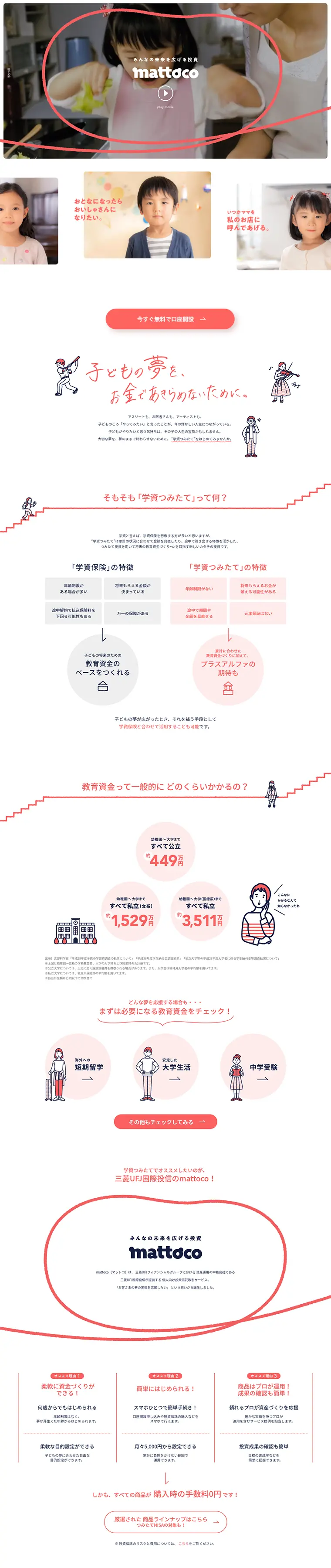 mattocoのLPデザイン（サービス・保険・金融／レッド系／シンプル系）PC版