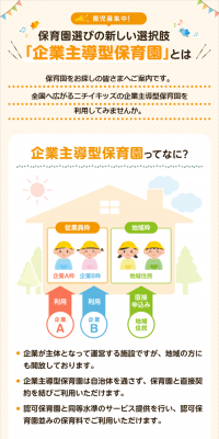 企業主導型保育園のLPデザイン（サービス・保険・金融／オレンジ系／信頼・安心系）スマホ版