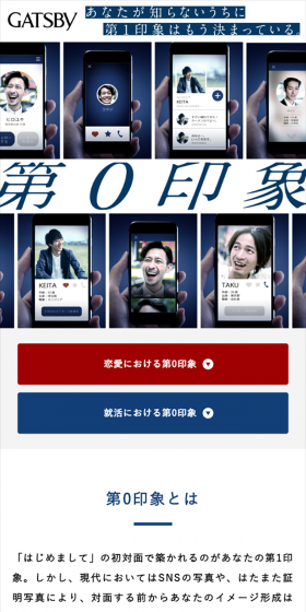第0印象のLPデザイン（インターネットサービス／グレー系／シンプル系）スマホ版