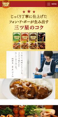 フォン・ド・ボー　ディナーカレーのLPデザイン（食品／レッド系／ナチュラル系）スマホ版