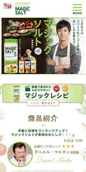 マジックソルトのLPデザイン（食品／ホワイト系／ナチュラル系）スマホ版