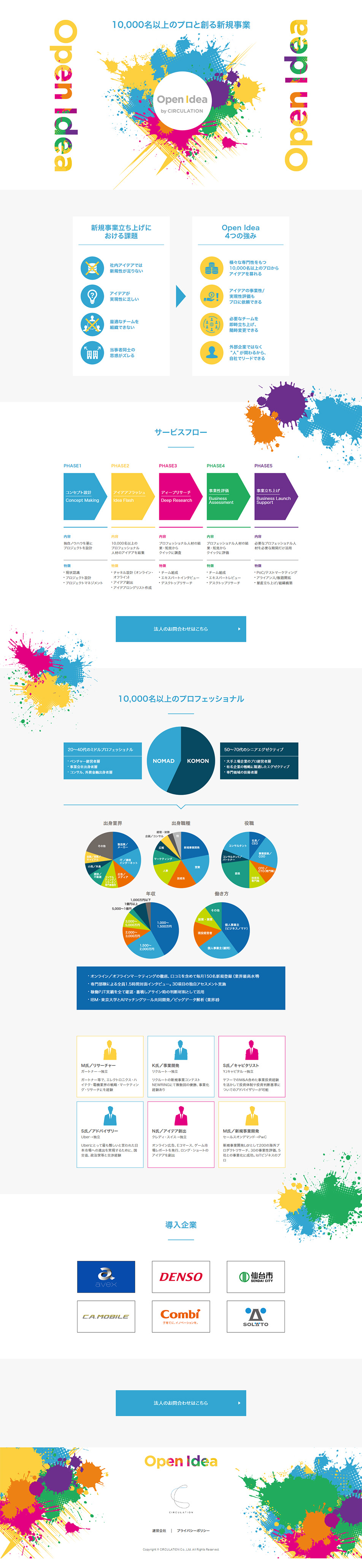 OpenIdea LP design (Services, Insurance, and Finance / Multi-color type / Simple) PC version