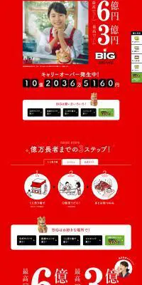 BIGスポーツくじのLPデザイン（イベント・キャンペーン・体験／レッド系／シンプル系）PC版