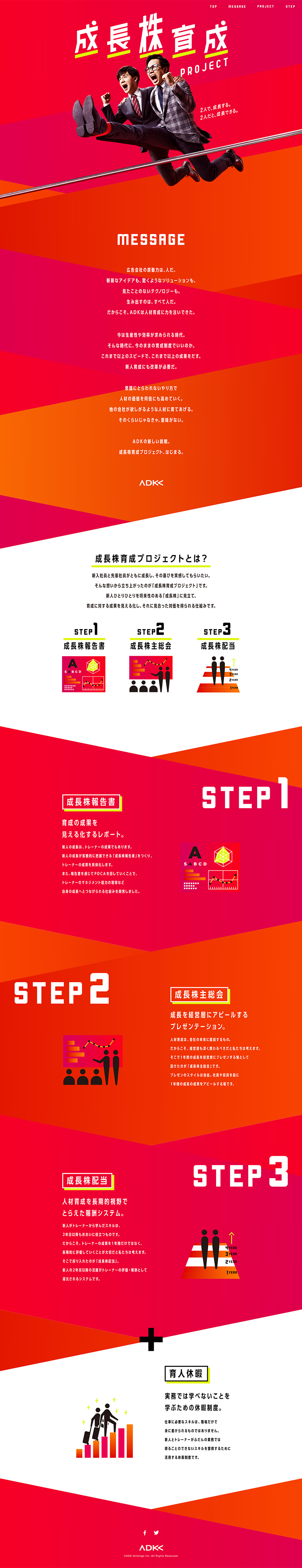 Rising Star Development Project LP design (Recruitment and Hiring / Red tones / Simple) PC version
