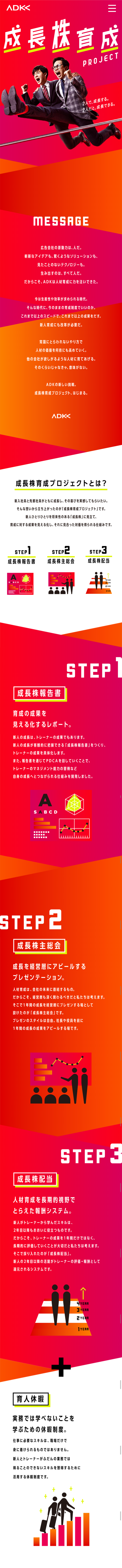 Rising Star Development Project LP design (Recruitment and Hiring / Red tones / Simple) Mobile version