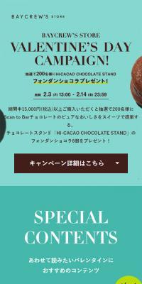 BAYCREW’S STORE VALENTINE’S DAY CAMPAIGN!のLPデザイン（サービス・保険・金融／グリーン系／シンプル系）スマホ版