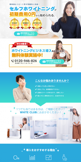 Self-whitening LP design (Beauty services / Shades of blue / Clean-cut) PC version