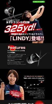 LINDY  ドライバーのLPデザイン（スポーツ／ブラック系／かっこいい系）PC版