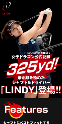 LINDY  ドライバーのLPデザイン（スポーツ／ブラック系／かっこいい系）スマホ版