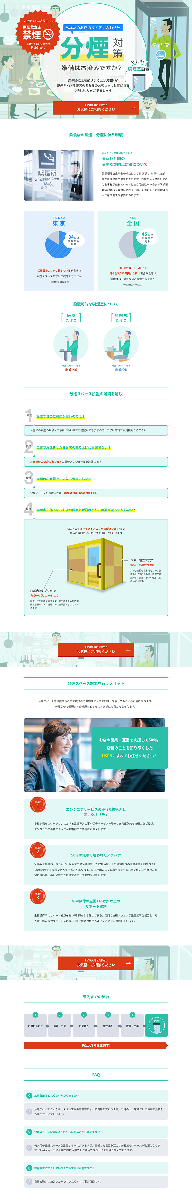 Smoking Separation Area Setup for Restaurants LP design (Housing and Real Estate / Green tones / Trust and Safety) PC version