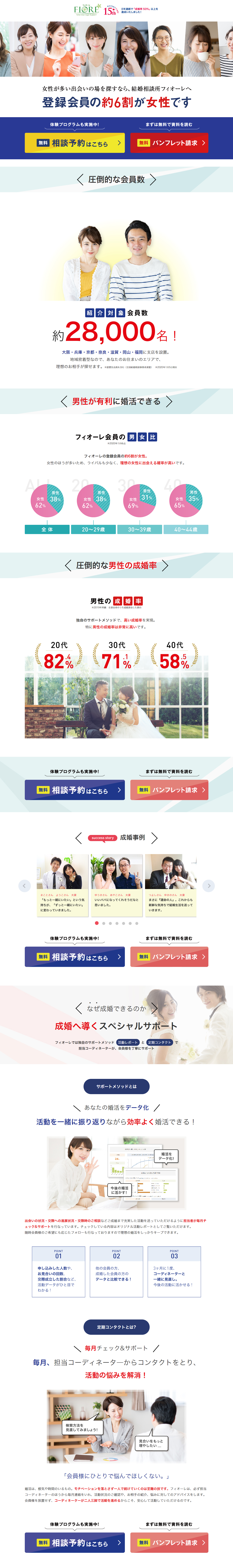 Marriage Agency Fiore LP design (Services, Insurance, and Finance / Shades of blue / Trust and Safety) PC version