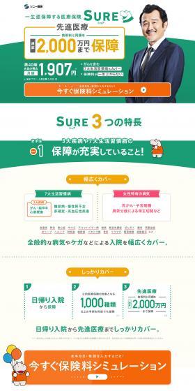 Medical Insurance SURE LP design (Services, Insurance, and Finance / Green tones / Trust and Safety) PC version