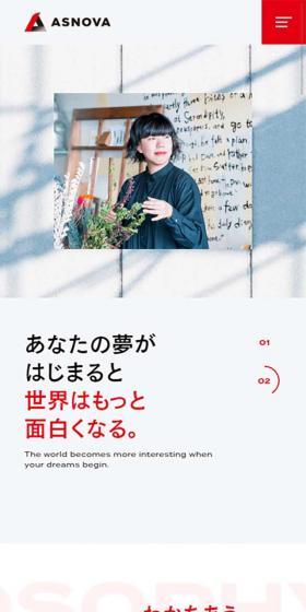 ASNOVAのLPデザイン（サービス・保険・金融／グレー系／シンプル系）スマホ版