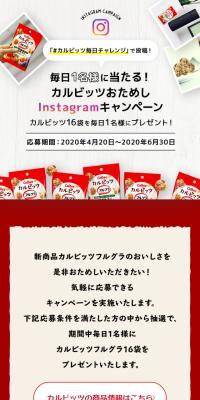 カルビッツinstagramキャンペーンのLPデザイン（イベント・キャンペーン・ギフト／レッド系／シンプル系）スマホ版