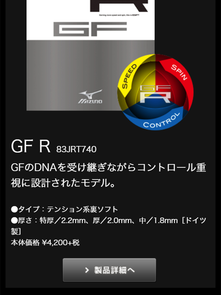Inverted Rubber GF Series LP design (sports / Black-colored) Mobile version