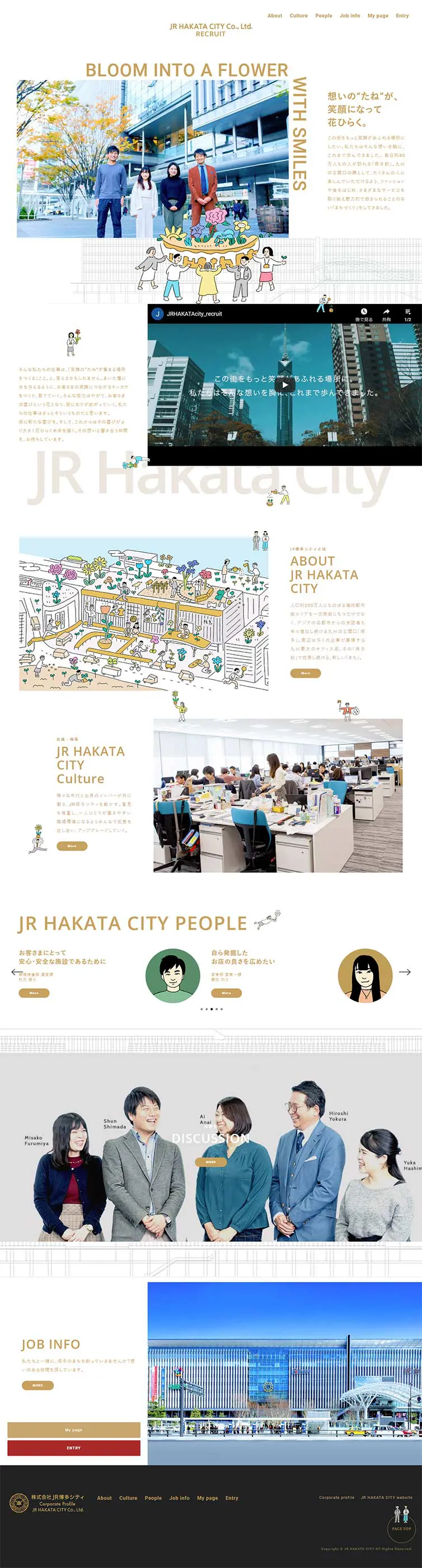 新卒採用サイトのLPデザイン（サービス・保険・金融／ベージュ系／シンプル系）PC版