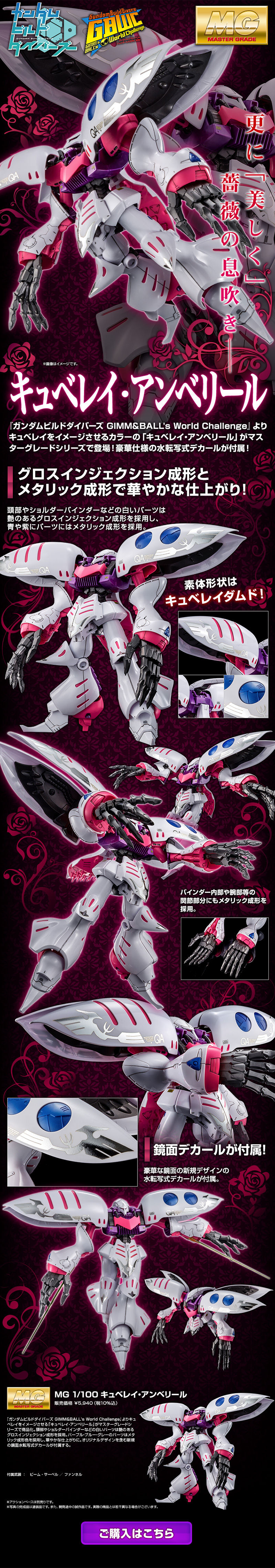 MG 1/100 Qubeley Embellir LP design (Kids, Baby, Toys / Black-colored / Cool style) PC version