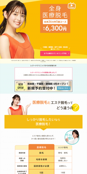 Medical Laser Full Body Hair Removal LP design (Beauty services / Orange tones / Refined style) PC version