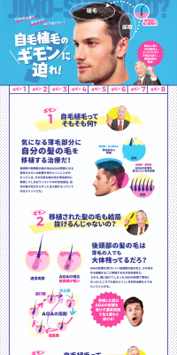 Hair transplant LP design (Beauty services / Shades of blue / Lively type) PC version