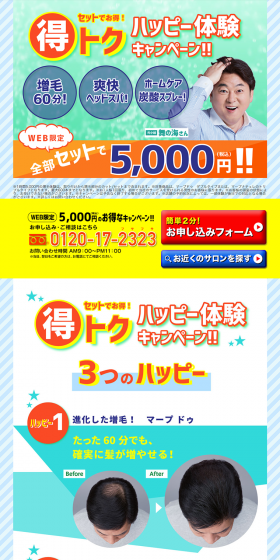 Great Value Experience Set Campaign LP design (Services, Insurance, and Finance / Multi-color type / Lively type) PC version