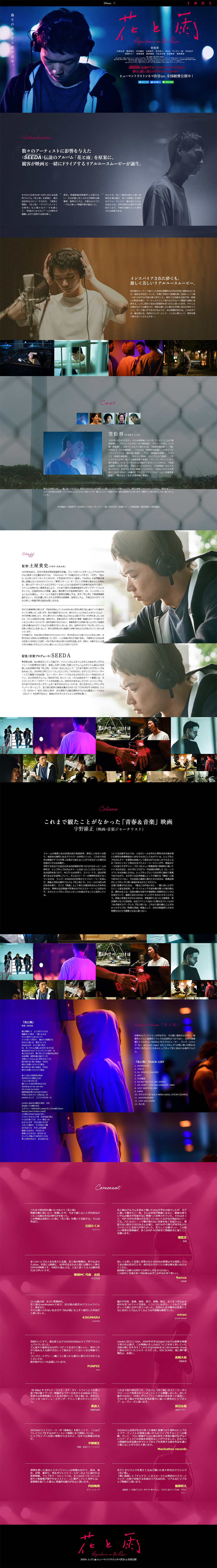 The movie "Flower and Rain" LP design (TV, Movies, Anime / Black-colored / Simple) PC version