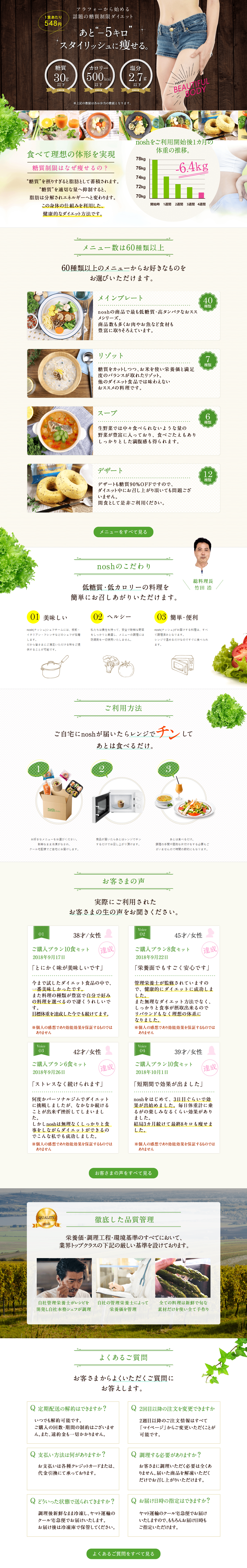 Healthy, Low-Carb Meal Delivery LP design (Health and Beauty Foods and Supplements / White-based / Health and Wellness) PC version
