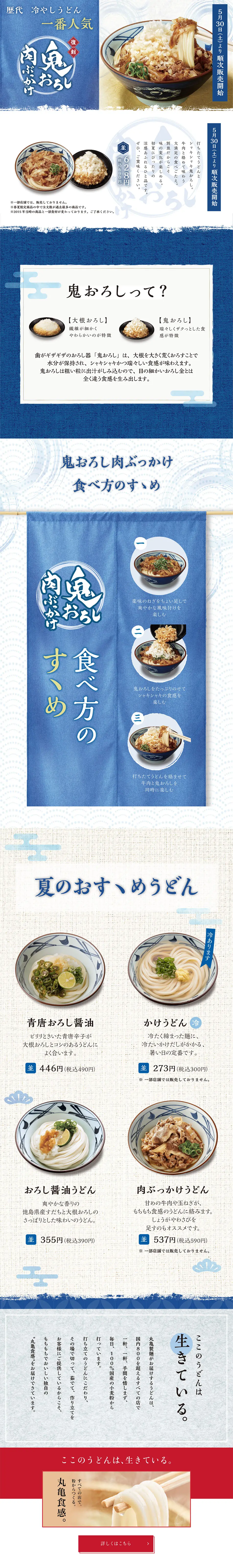 復刻 鬼おろし肉ぶっかけのLPデザイン（食品／ブルー系／爽やか系）PC版