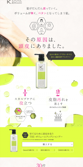 Kefutol EX Amino Shampoo LP design (Beauty, Skincare, Fragrance / Green tones / Clean-cut) PC version