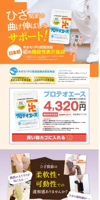 プロテオエースのLPデザイン（健康・美容食品・サプリ／オレンジ系／健康・癒し系）PC版