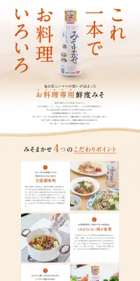 みそまかせのLPデザイン（食品／ベージュ系／キレイ系）PC版