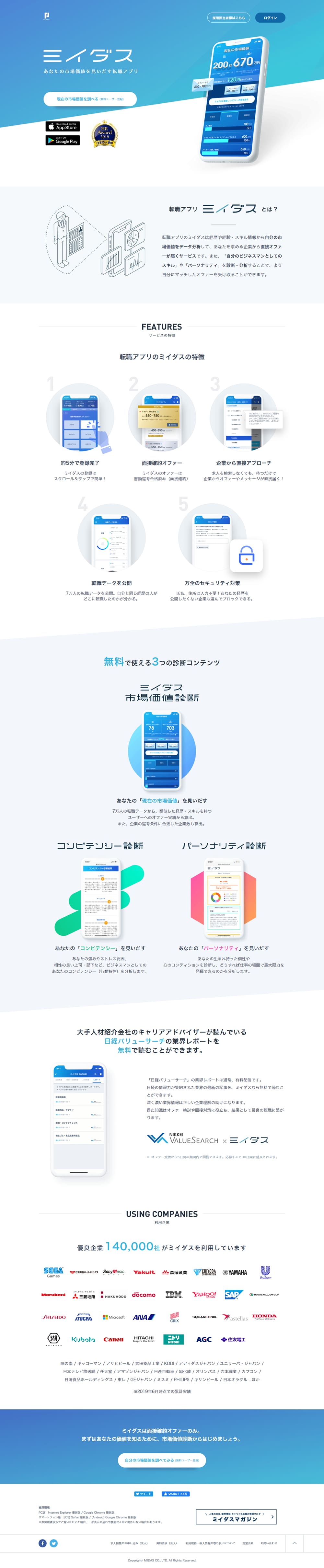 MIIDAS LP design (Design, Apps, Systems / Shades of blue / Simple) PC version