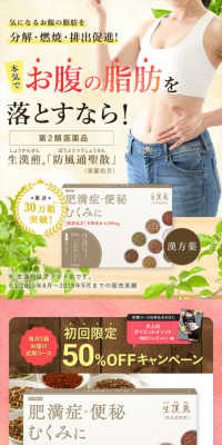 防風通聖散のLPデザイン（健康・美容食品・サプリ／ベージュ系／健康・癒し系）スマホ版