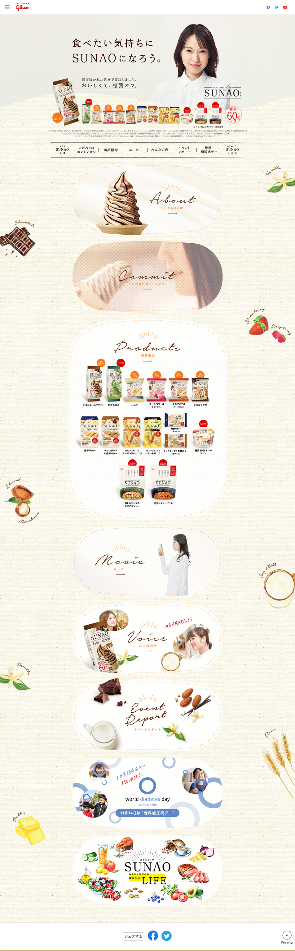 SUNAO LP design (Sweets and Snacks / Beige tones / Natural style) PC version
