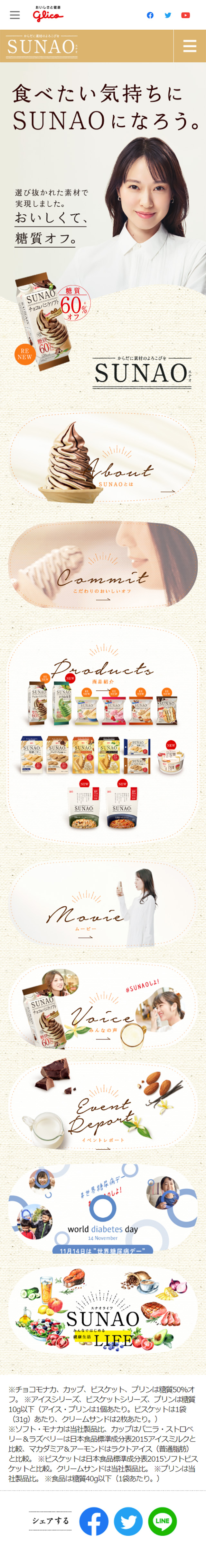 SUNAO LP design (Sweets and Snacks / Beige tones / Natural style) Mobile version