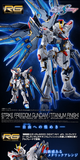 RG 1/144 Strike Freedom Gundam [Titanium Finish] LP design (Kids, Baby, Toys / Black-colored / Cool style) PC version