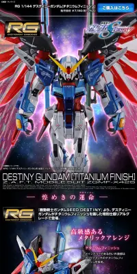 ＲＧ 1/144 デスティニーガンダム［チタニウムフィニッシュ］のLPデザイン（玩具・ホビー・フィギュア／ブラック系／かっこいい系）PC版