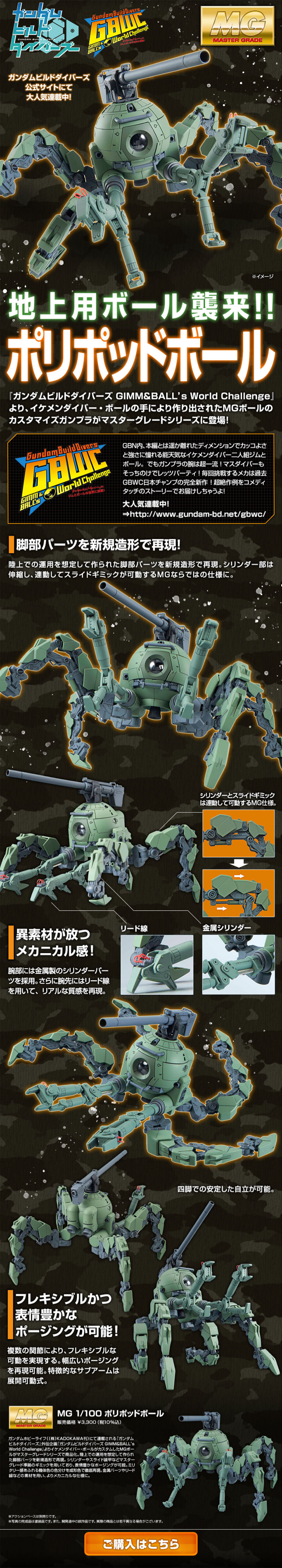 MG 1/100 Polypod Ball LP design (Kids, Baby, Toys / Black-colored / Cool style) PC version