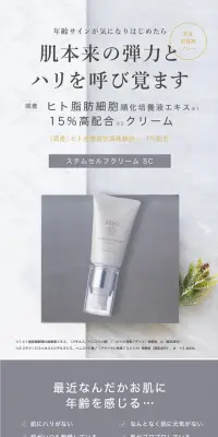 ステムセルフクリームSCのLPデザイン（美容・スキンケア・香水／グレー系／キレイ系）PC版