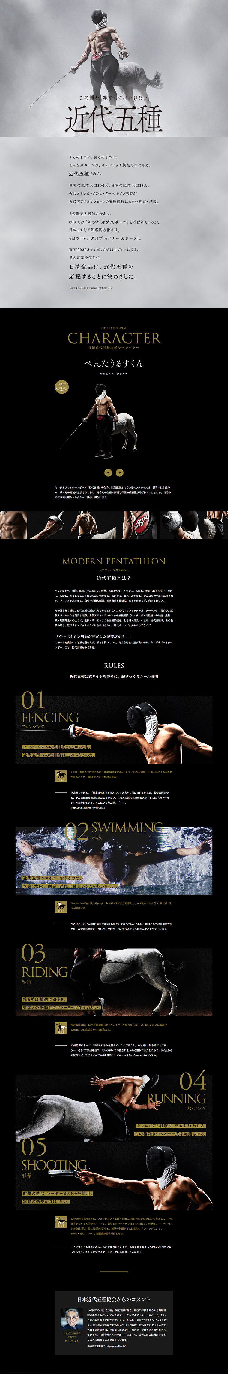 Modern Pentathlon Support Site LP design (Services, Insurance, and Finance / Black-colored / Cool style) PC version