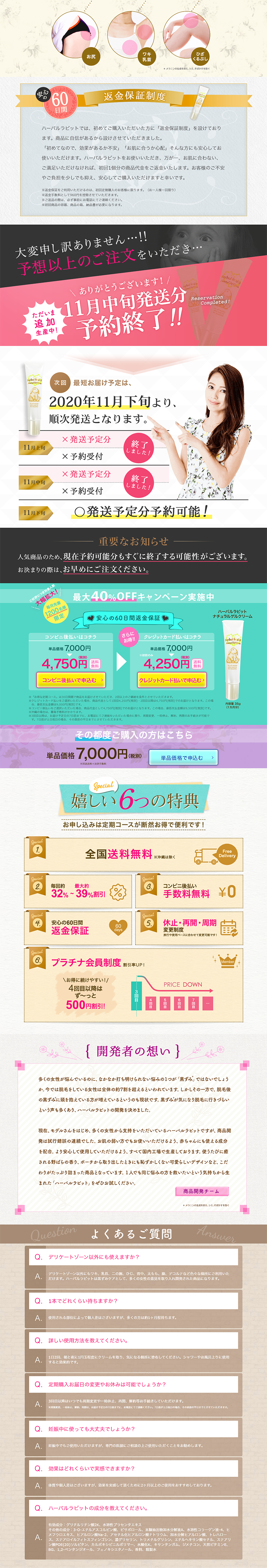 Herbal Rabbit Natural Gel Cream LP design (Beauty, Skincare, Fragrance / Pink shades / Lively type) PC version