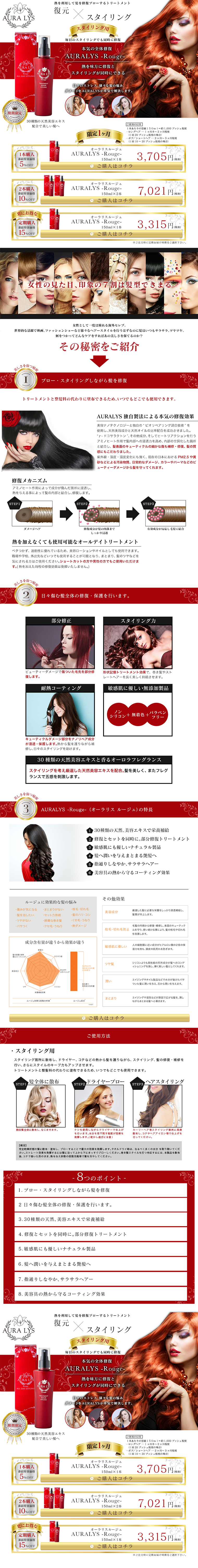 AURALYS-Rouge LP design (Beauty, Skincare, Fragrance / Red tones / Refined style) PC version