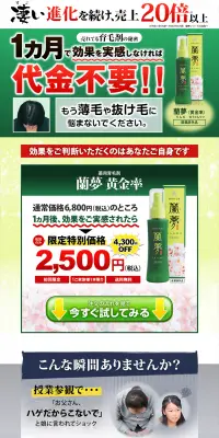 蘭夢 黄金率のLPデザイン(スキンケア・ボディケア・ヘアケア/グリーン系/信頼・安心系)PC版