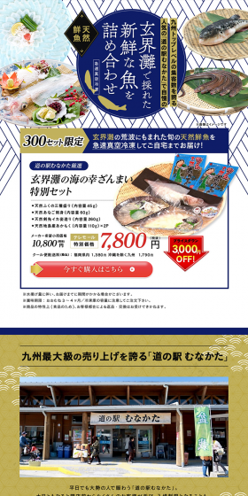 Genkai-nada Seafood Feast Special Set LP design (food / Gold tones / Japanese style) PC version